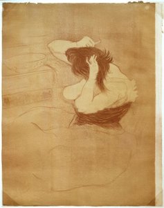 Vrouw die haar haar kamt, Het kapsel door Henri de Toulouse Lautrec
