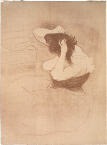 Vrouw die zich kamt, het Kapsel door Henri de Toulouse Lautrec