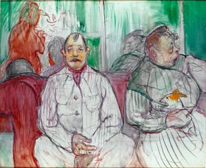 Hij, zij en de hond door Henri de Toulouse Lautrec