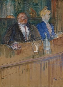 In het café. De patroon en de bleke kassierster