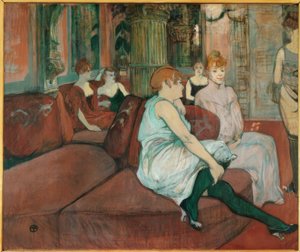In de salon van de Rue des Moulins door Henri de Toulouse Lautrec