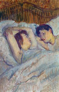 In bed door Henri de Toulouse Lautrec