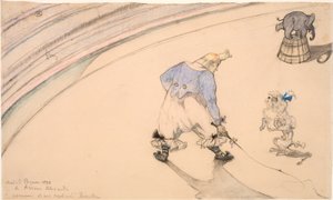 In het circus - De clown Footit als dierentemmer door Henri de Toulouse Lautrec