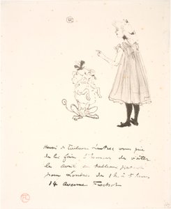 Uitnodiging voor een tentoonstelling door Henri de Toulouse Lautrec