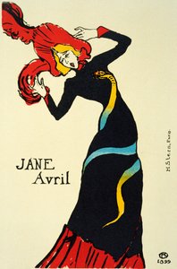 Jane Avril, 1899 door Henri de Toulouse Lautrec