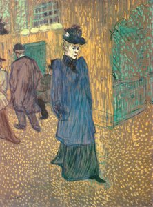 Jane Avril verlaat de Moulin Rouge, 1892 door Henri de Toulouse Lautrec