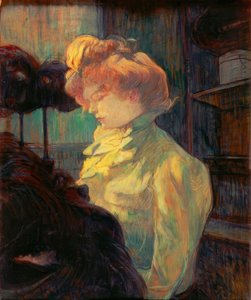 De modiste (Mademoiselle Louise Blouet) door Henri de Toulouse Lautrec