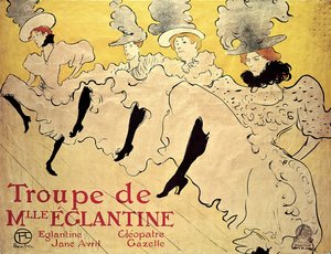 La Troupe de Mademoiselle Eglantine, 1895 door Henri de Toulouse Lautrec