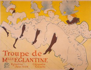 La Troupe de Mlle. Églantine, 1895-1896 door Henri de Toulouse Lautrec