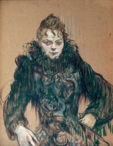 De vrouw met de zwarte boa door Henri de Toulouse Lautrec