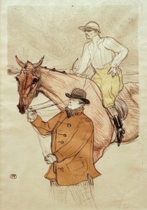 De jockey op weg naar de paal door Henri de Toulouse Lautrec