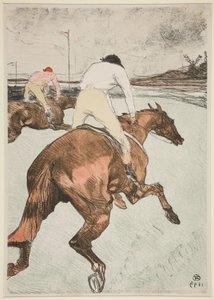De jockey door Henri de Toulouse Lautrec