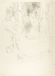 Madame Simon-Girard, Brasseur en Guy in La belle Hélène door Henri de Toulouse Lautrec