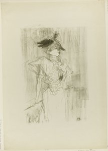 Juffrouw Marcelle Lender, Staand door Henri de Toulouse Lautrec