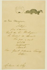Menu voor een diner gegeven door May Belfort door Henri de Toulouse Lautrec