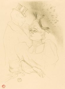 Mlle. Lender en Baron door Henri de Toulouse Lautrec