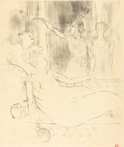 Mme. Simon-Girard, Brasseur en Guy in "La belle Hélène" door Henri de Toulouse Lautrec