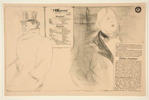 Oscar Wilde en Romain Coolus door Henri de Toulouse Lautrec