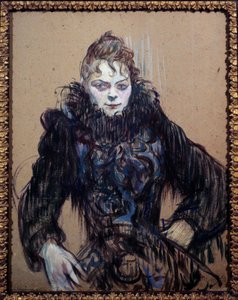 Portret van een vrouw in de zwarte boa