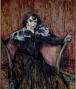 Portret van actrice Berthe Bady. Schilderij door Henri de Toulouse-Lautrec