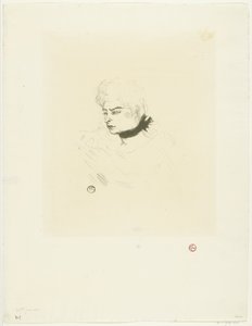 Portret van Mademoiselle Pois Vert door Henri de Toulouse Lautrec