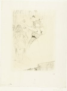 Portret van actrice Marcelle Lender terwijl zij de boléro danst in opera Chilpéric door Henri de Toulouse Lautrec