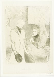 Portret van actrice Marthe Brandès en acteur Charles le Bargy in toneelstuk Les Cabotins door Henri de Toulouse Lautrec
