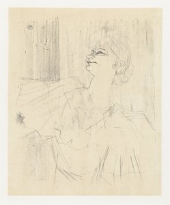Portret van actrice Yvette Guilbert in A Ménilmontant de Bruant door Henri de Toulouse Lautrec