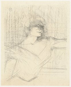Portret van actrice Yvette Guilbert in Dans la Glu door Henri de Toulouse Lautrec