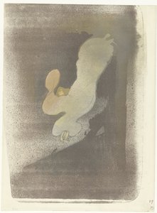 Portret van danseres Loie Fuller tijdens een optreden door Henri de Toulouse Lautrec