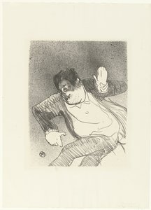 Portret van komiek Caudieux dansend in Petit Casino