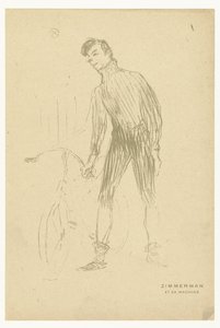 Portret van wielrenner Albert Zimmerman en zijn fiets door Henri de Toulouse Lautrec