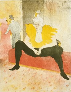 Zittende Vrouwelijke Clown (Mademoiselle Cha-U-Kao), plaat één uit Elles door Henri de Toulouse Lautrec