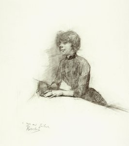 Zittende vrouw, ca. 1887 door Henri de Toulouse Lautrec