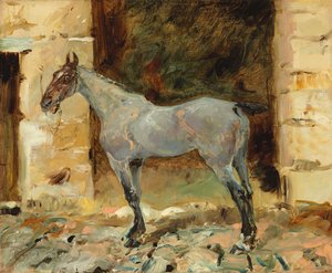 Paard aan de teugel door Henri de Toulouse Lautrec