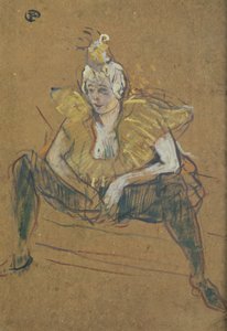 De clownes Cha-U-Kao zittend, 1895 door Henri de Toulouse Lautrec