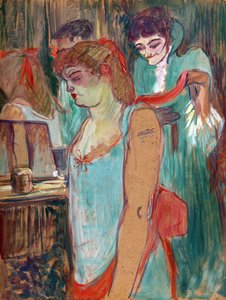 De getatoeëerde vrouw of De toilette door Henri de Toulouse Lautrec