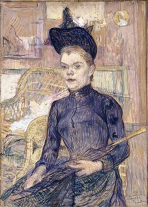 De vrouw met de zwarte hoed, Dove Berthe door Henri de Toulouse Lautrec