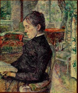 De moeder van de schilder in de Salon in Malrome. Schilderij door Henri de Toulouse-Lautrec door Henri de Toulouse Lautrec