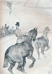 Truc-rijder die tandem rijdt door Henri de Toulouse Lautrec