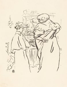 Twee Vrouwen voor een Spiegel door Henri de Toulouse Lautrec