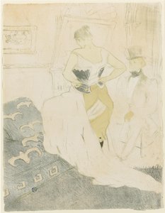Vrouw die haar korset aanpast, 1896 door Henri de Toulouse Lautrec