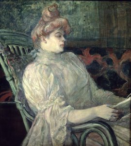 Vrouw die leest door Henri de Toulouse Lautrec