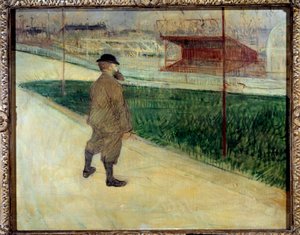 Schrijver Paul Tristan, bekend als Tristan Bernard, in het velodroom Buffalo door Henri de Toulouse Lautrec