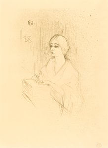 Yahne in zijn doos (Yahne dans sa loge) door Henri de Toulouse Lautrec