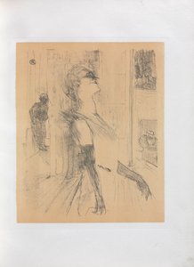 Yvette Guilbert-Engelse Serie: Sur la scène, 1898 door Henri de Toulouse Lautrec