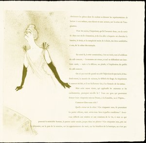 Yvette Guilbert door Henri de Toulouse Lautrec