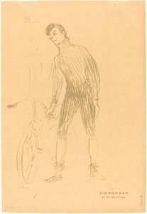 Zimmerman en zijn machine door Henri de Toulouse Lautrec