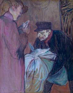 bordeel wasserijman door Henri de Toulouse Lautrec