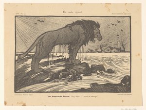 Spotprent op de Stormvloed van 1906